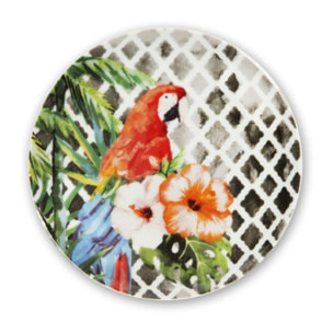 Set de 6 assiettes apéritif en porcelaine Excelsa – Tropical Chic, Multicolore