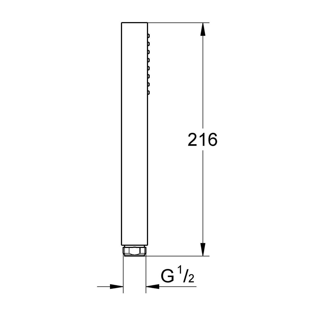 Barre de douche 60cm avec douchette Cube Stick 1 jet