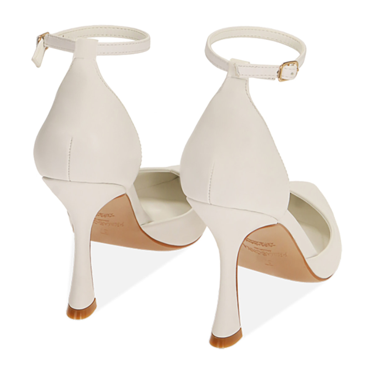 Zapato de Salon blanco, tacco 9,5 cm