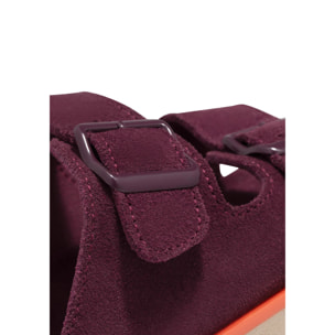 Sandalia Nórdica Mujer Hebilla Completa Burgundy