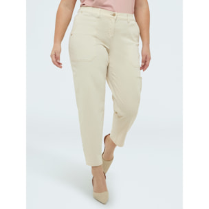 Fiorella Rubino - Pantalones Carrot Fit de algodón - Beige