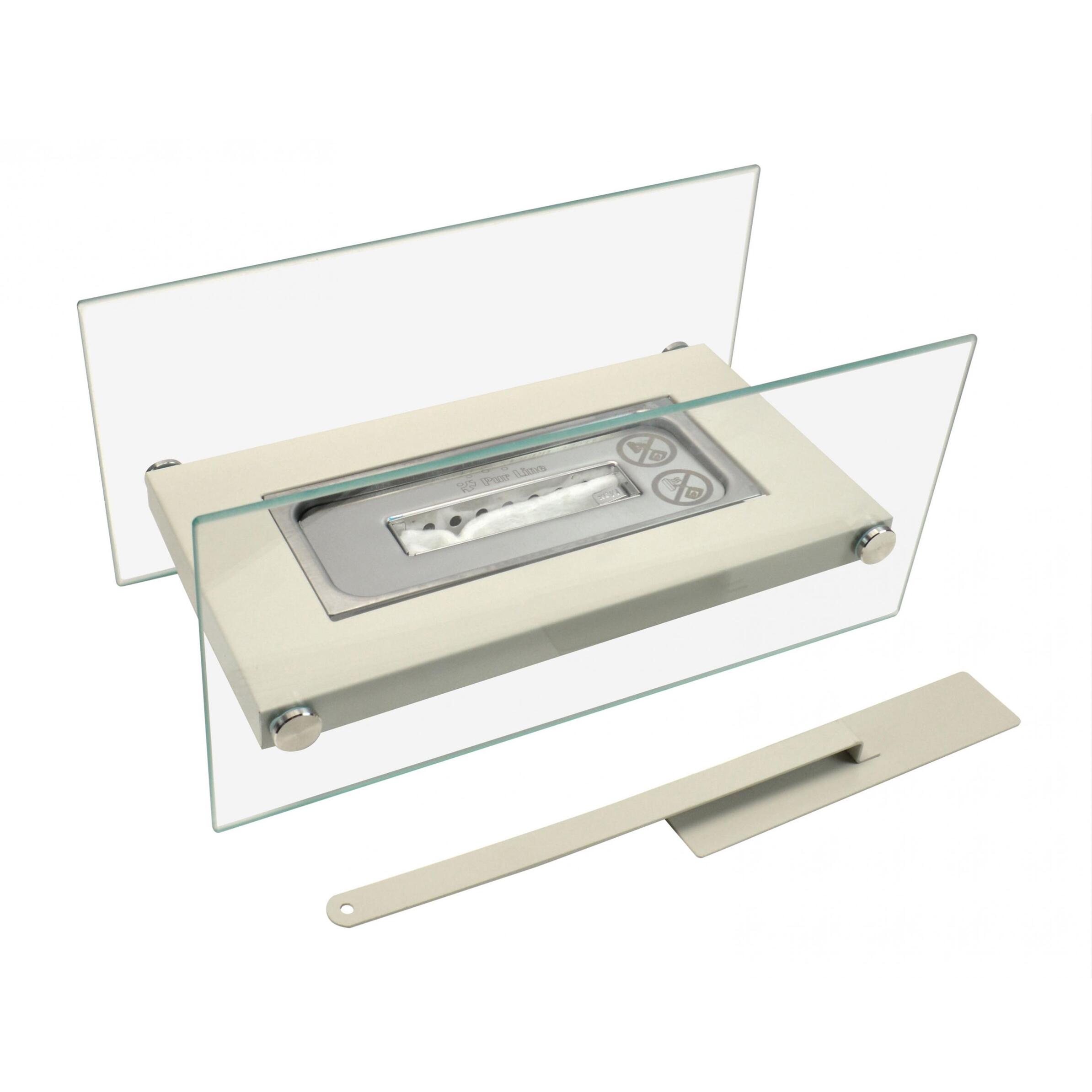 Chimenea de etanol de sobremesa con dos pantallas de cristal templado ALGEIROS W PURLINE 750 W