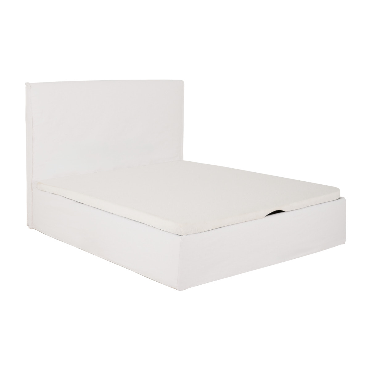 Cama con canapé desenfundable de lino blanco para colchón de varias medidas
