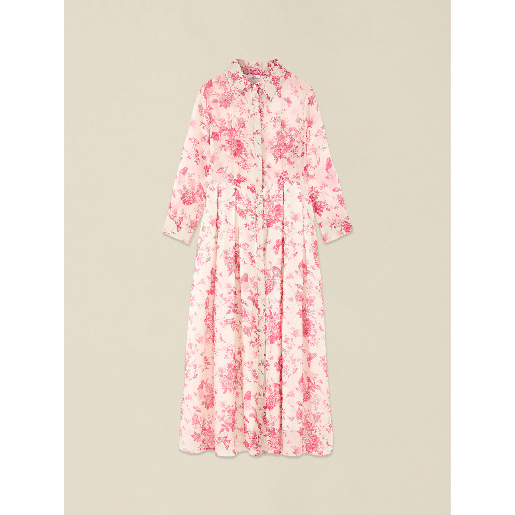 Oltre - Vestido camisero estampado - Blanco