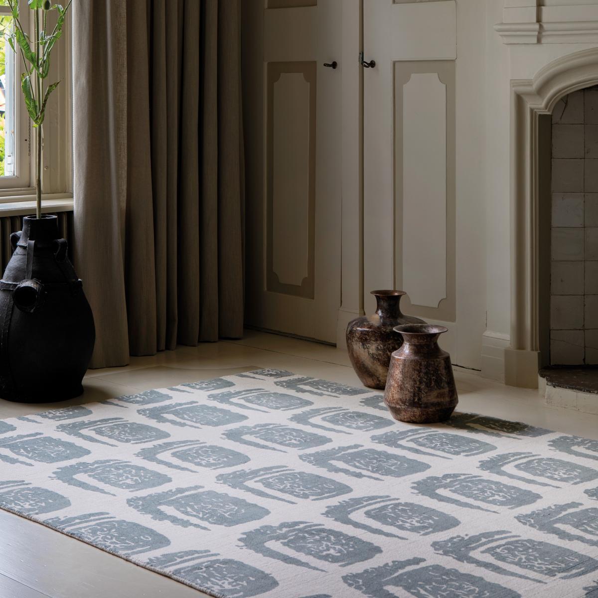 Tapis salon et chambre fait à la main en coton motif abstrait