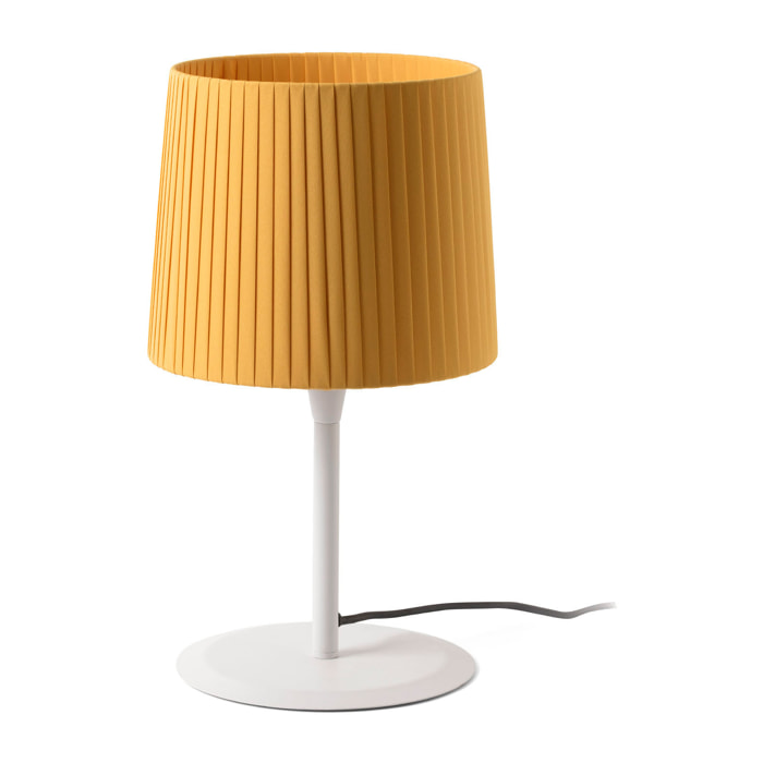 SAMBA Lampe de table blanc/enrubanné jaune