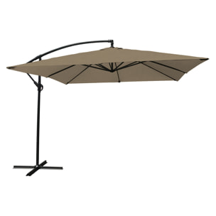 Parasol déporté MOLOKAI carré - Taupe