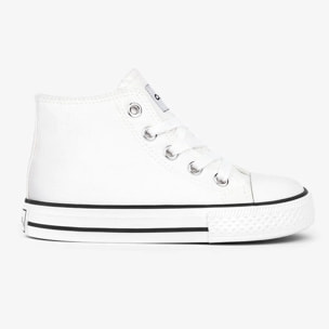 Zapatillas altas básicas unisex de lona blancas
