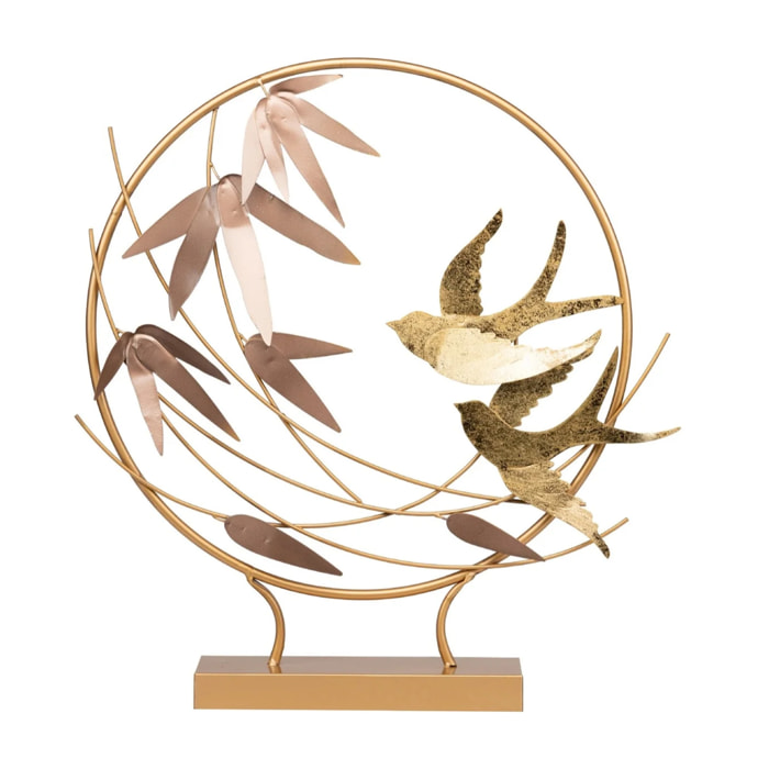 Figura Metal Dorado 61x10x58 Cm