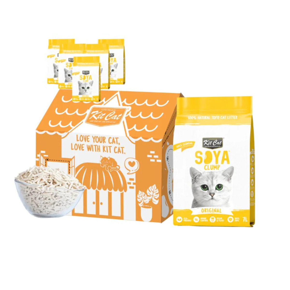 Pack 6 Kit Cat Arena Eco Nova - Original 7 L Arena para gatos