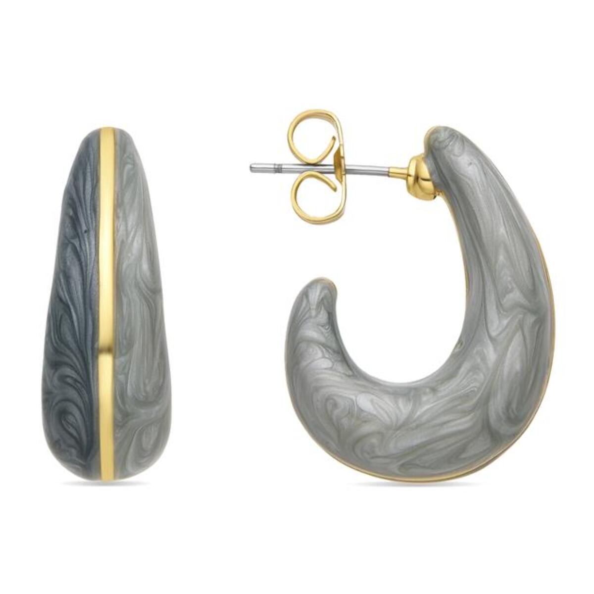 Pendientes con Lacado Azul acabado oro 18k