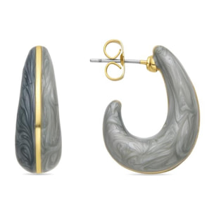 Pendientes con Lacado Azul acabado oro 18k