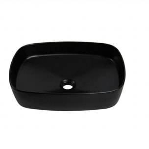 Vasque à poser rectangulaire 50 x 37,5 cm - noir mat - sans trop-plein - PixL Ceramia