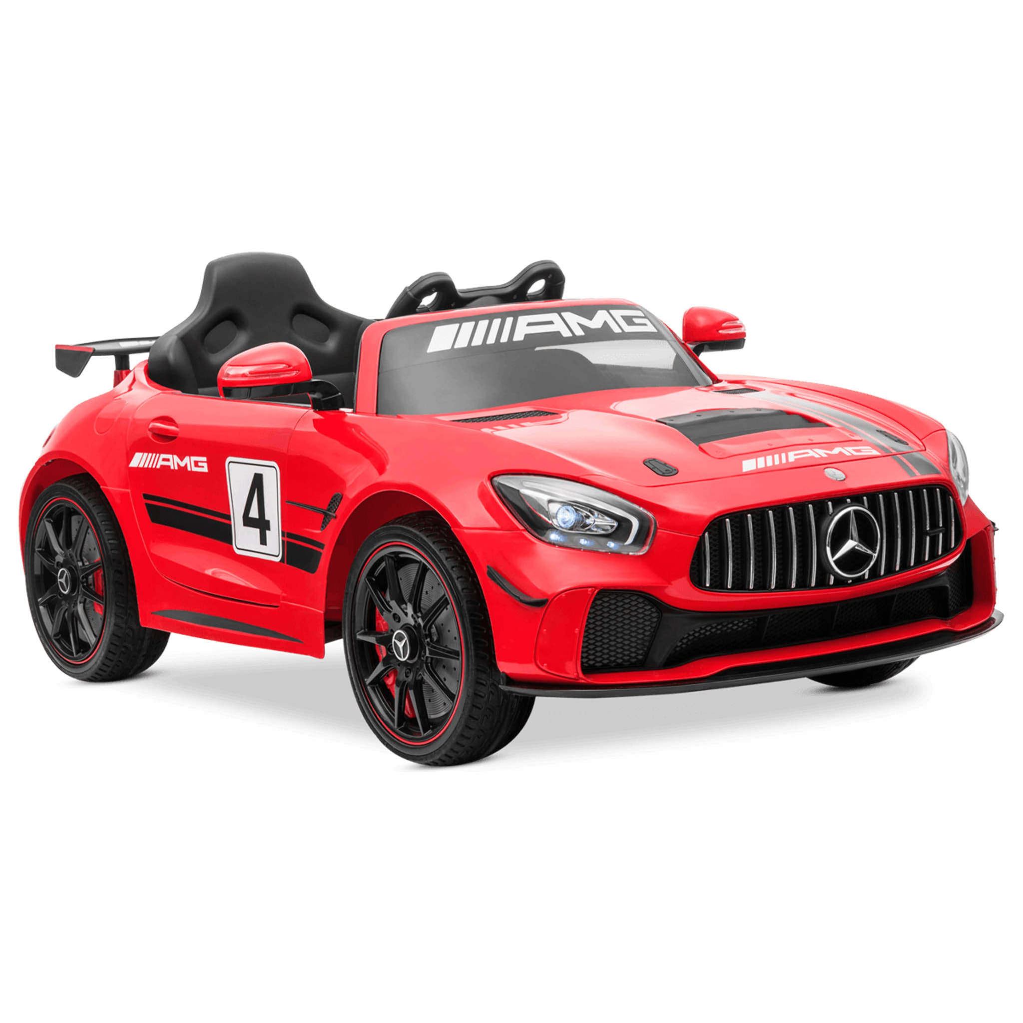 PLAYKIN Coche eléctrico niños MERCEDES-BENZ GT4 RED batería 12V con mando control +3 años