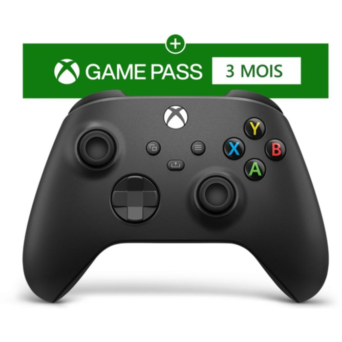 Manette MICROSOFT Carbon Black +3 mois de Game Pass Ultimate
