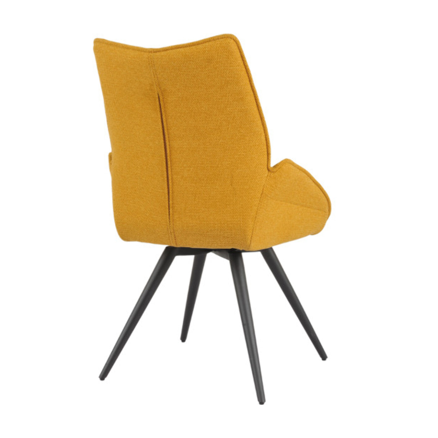 Chaise rotative 180° en tissu avec pieds évasés en métal noir - COLINE