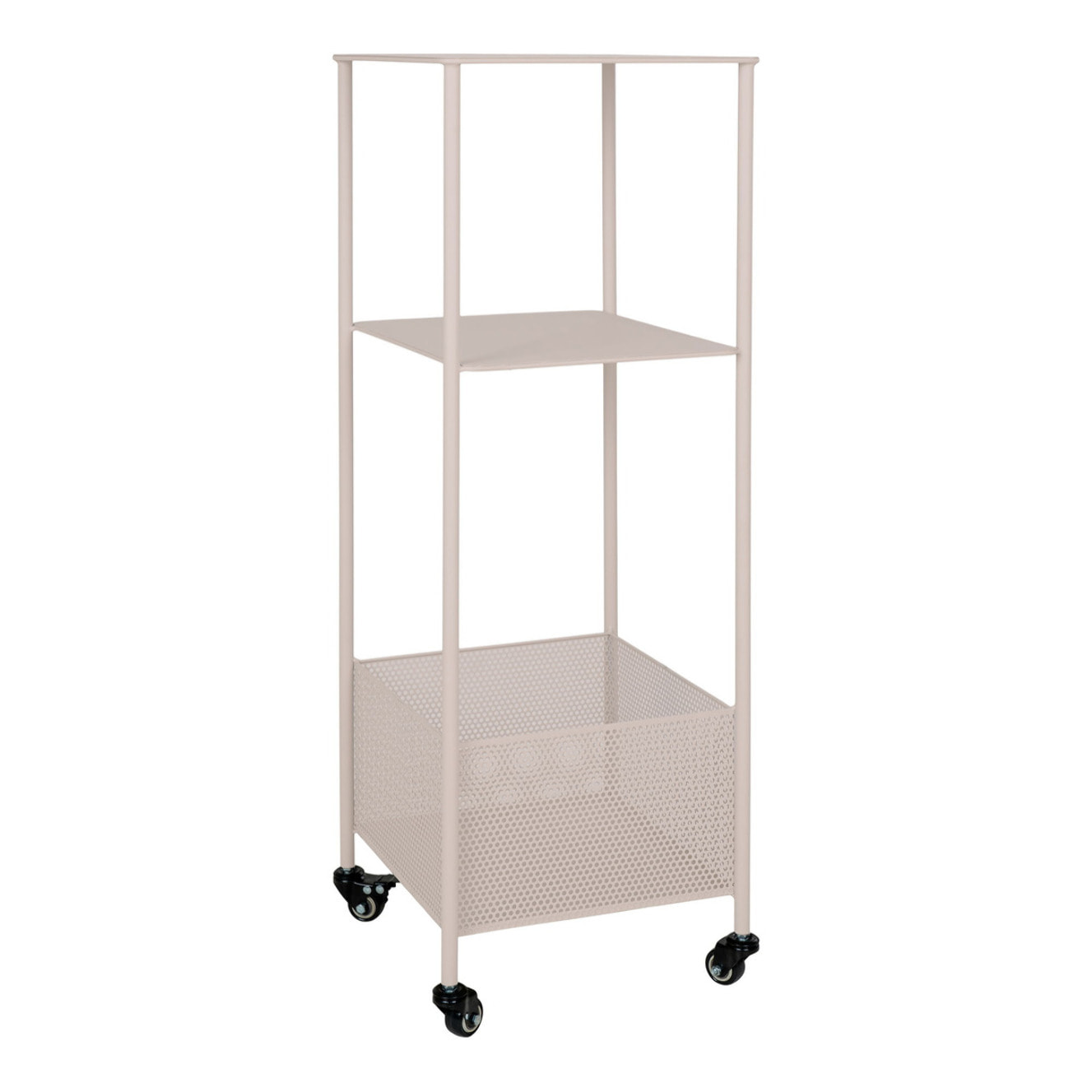 Carrello portaoggetti Torres in acciaio sabbia 3 ripiani 35x35x100 cm