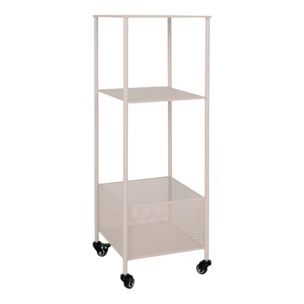 Carrello portaoggetti Torres in acciaio sabbia 3 ripiani 35x35x100 cm