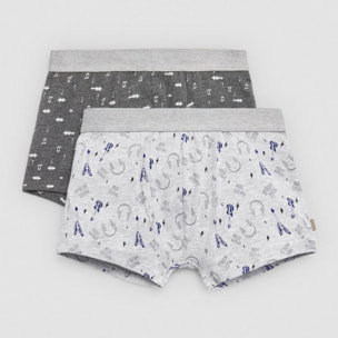 Confezione da 2 boxer da bambino con note musicali