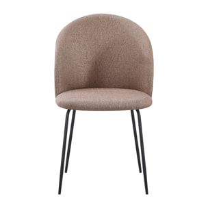 Set Da 4, Sedia Tamara Tess. Tortora Gambe Nere per soggiorno, cucina e arredo bar