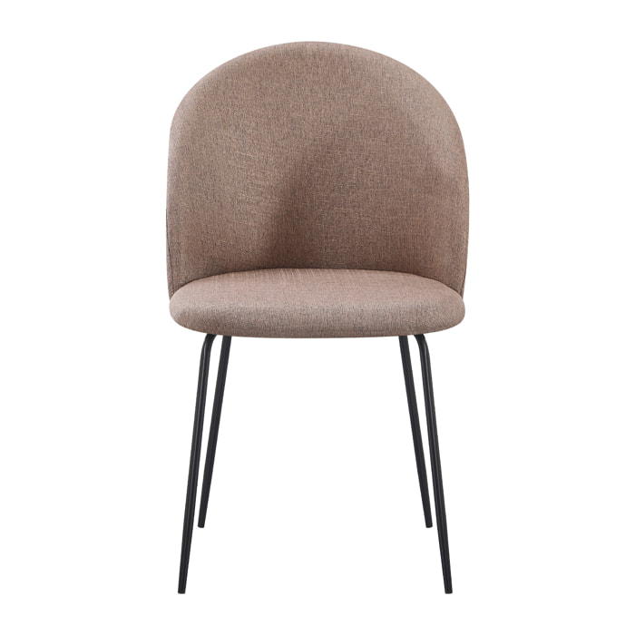 Set Da 4, Sedia Tamara Tess. Tortora Gambe Nere per soggiorno, cucina e arredo bar