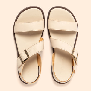 Sandalias N5887 SOFT NAPPA CREAM/ ARENISCA color Cream