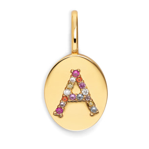 Charm Personalizado Signet Letter Colors Baño Oro