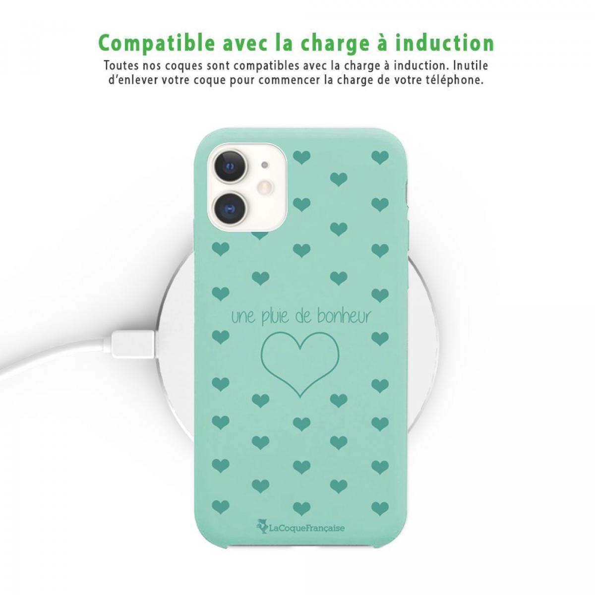 Coque iPhone 11 Silicone Liquide Douce vert pâle Pluie de Bonheur Vert d'eau La Coque Francaise.