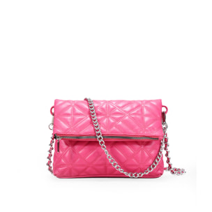 Bolso bandolera rosa con solapa