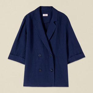 Oltre - Chaqueta desestructurada oversize cruzada - Azul