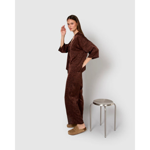 Blusa satén lazos grida teja