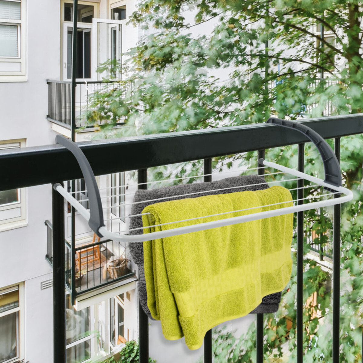 Etendoir balcon 3M Acier Blanc & Noir MSV