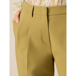 Oltre - Pantaloni cropped con pinces - Verde