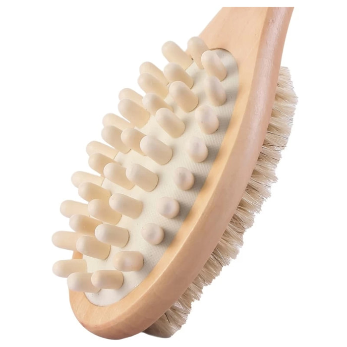 Brosse de bain en bois double face MSV