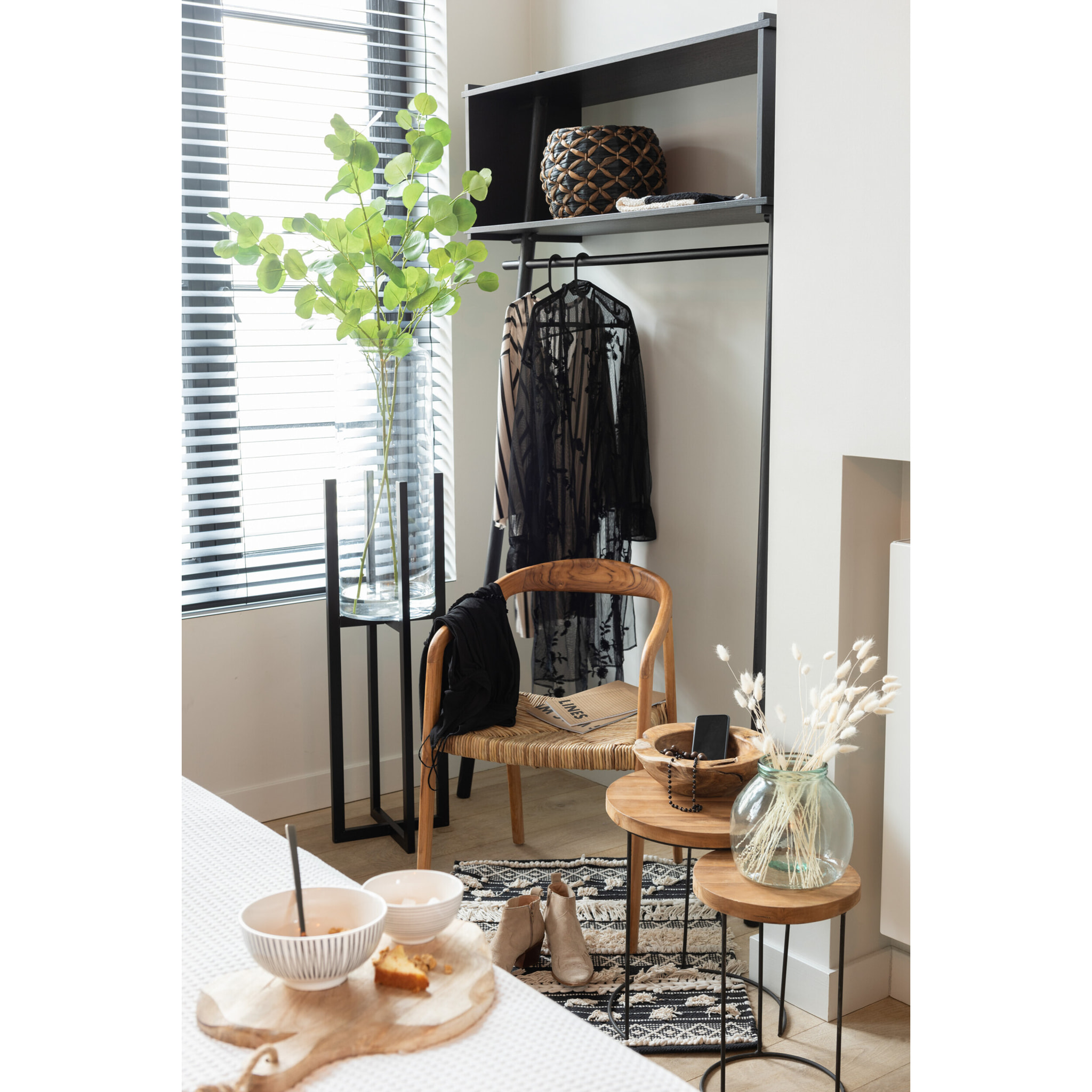 J-Line pied pour Cache-Pot/Panier Elsa - métal - noir - large