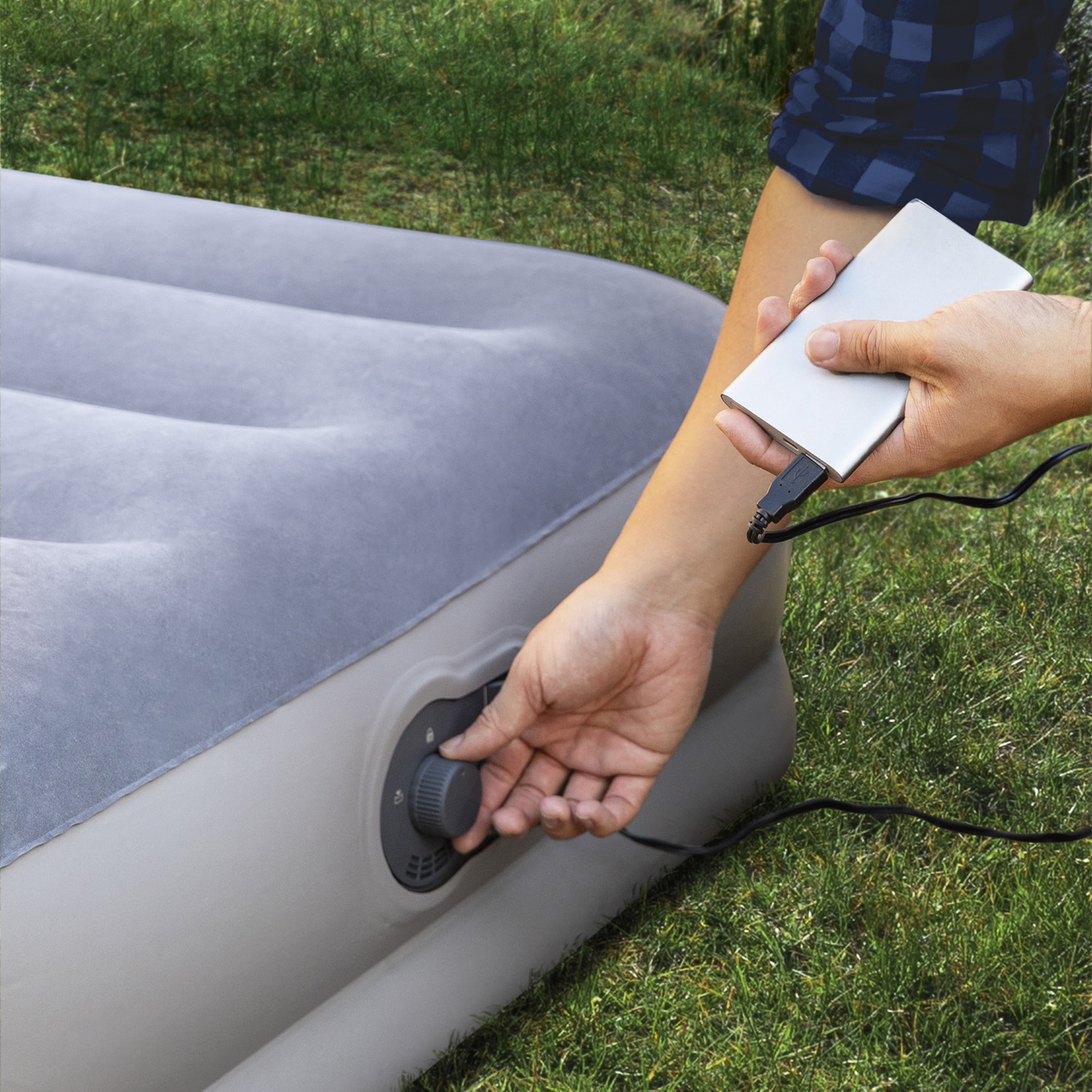 Intex Materasso Gonfiabile Prestige Mid-Rise Singolo, con Pompa USB incorporata, 99x191x30 cm