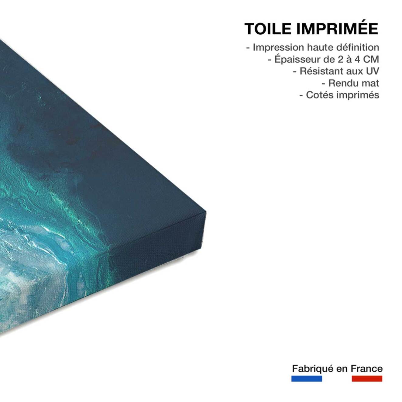 Tableau bleu dynamique Toile imprimée