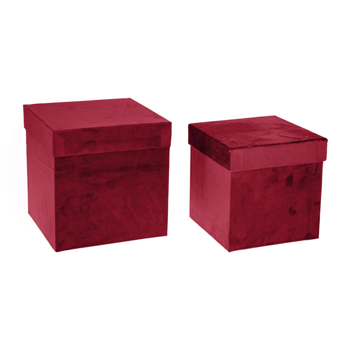 scatole - quadrate velluto - Pezzi 2 - ROSSO - Bianchi Dino SpA