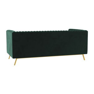Canapé 2 places en velours vert foncé - Gatsby