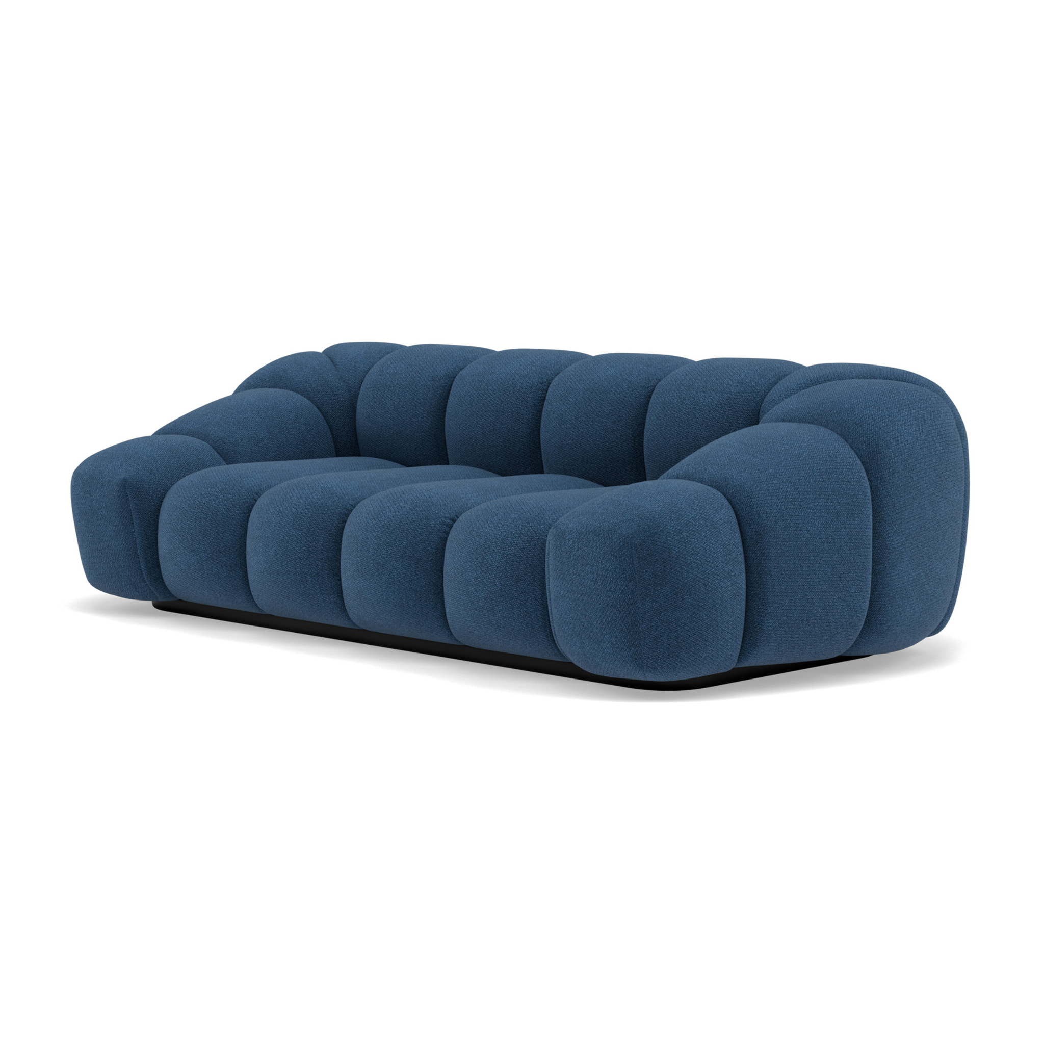 Ava - canapé 3 places bubble en velours texturé - Bleu