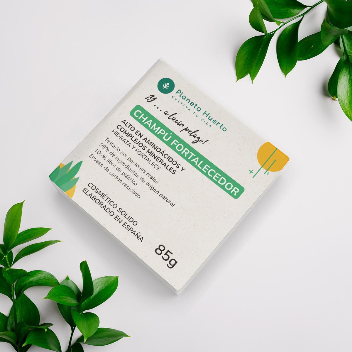 PLANETA HUERTO | Champú Sólido Fortalecedor con Aminoácidos 85 gr - Repara y Fortalece el Cabello