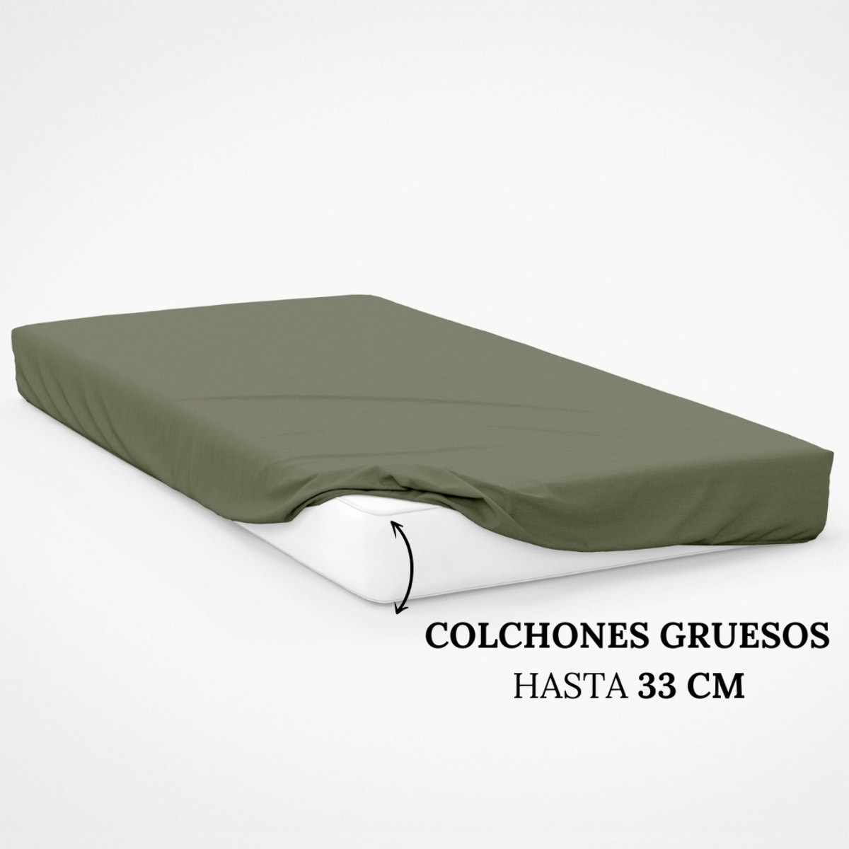 Icehome - Sábana Bajera Lisa - 100% Microfibra - Verde 75