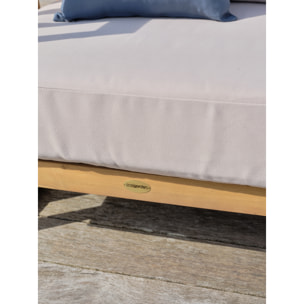 BOGOTA - Salon bas de jardin 5 places en bois d'acacia, plateau effet béton