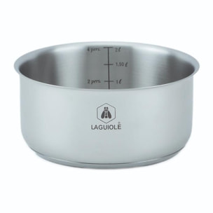 Set de 3 casseroles inox amovible     - "réactif"