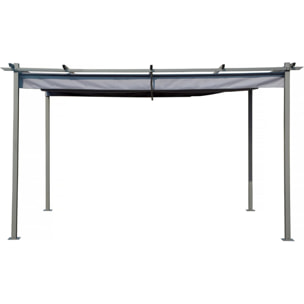 Pergola en métal avec toit rétractable - 3 x 4 m - Gris anthracite