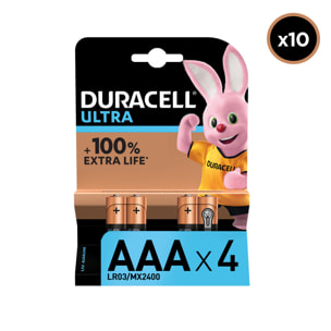 10x4 Piles Duracell Ultra Alcalines type AAA 1,5 Volts, LR03