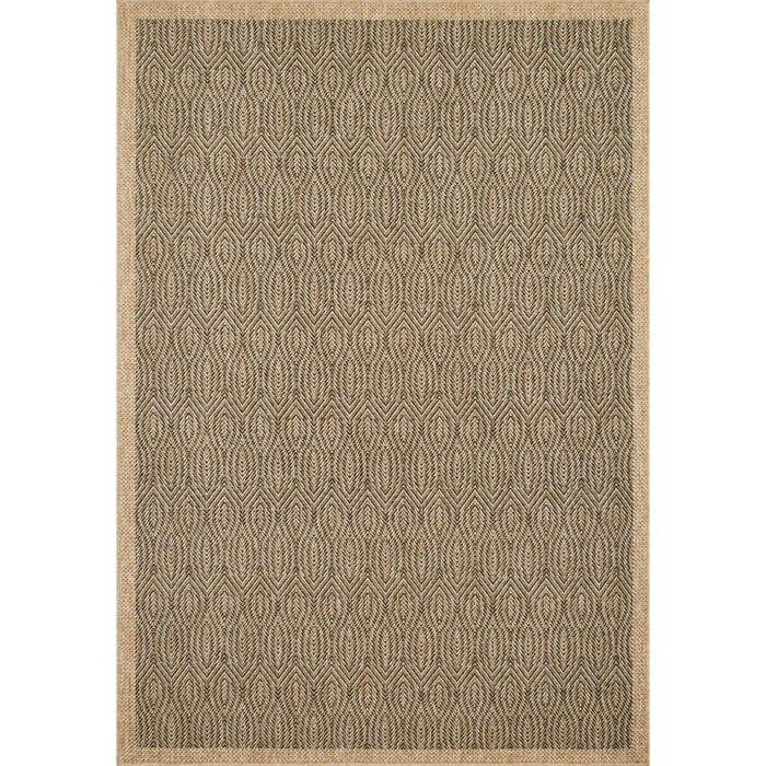 Tapis effet jute motif noir