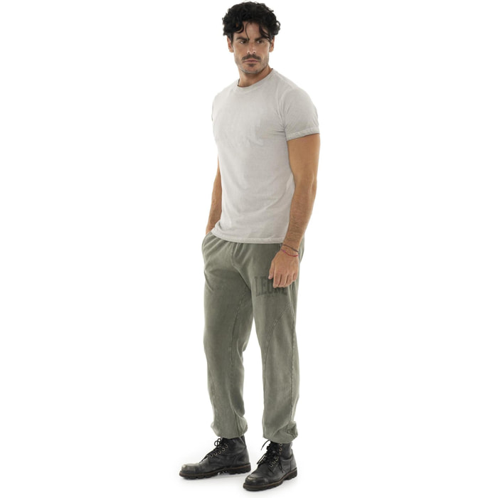 T-shirt a da uomo in cotone lavato Leone Old Wash