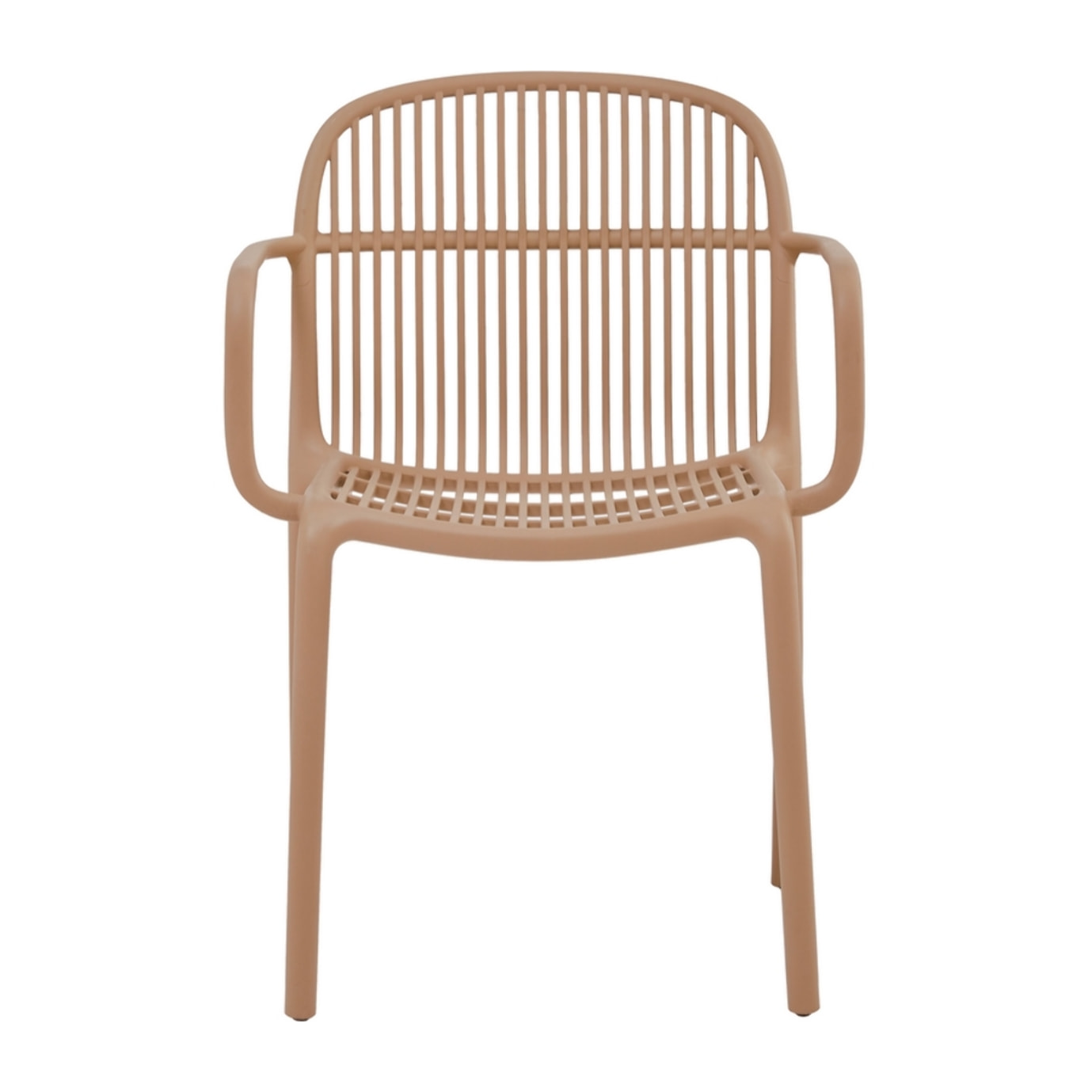 Set da 4 sedie da giardino con braccioli in polipropilene tortora – Sintra