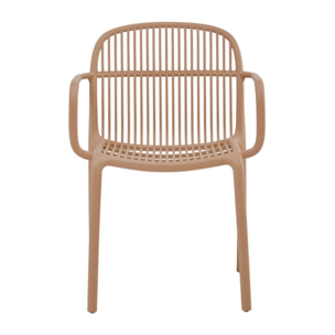 Set da 4 sedie da giardino con braccioli in polipropilene tortora – Sintra